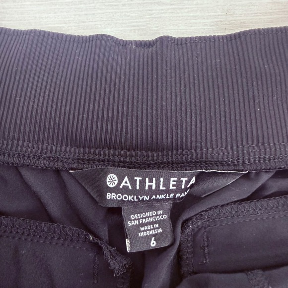 Athleta Brooklyn Ankle Pants Black Womens 6 Athletic Pull On Pockets Lightweight - Picture 9 of 16